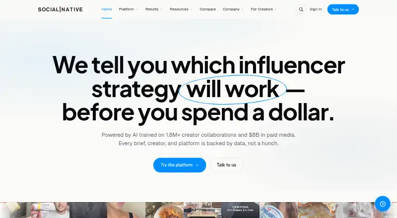 The Social Native homepage