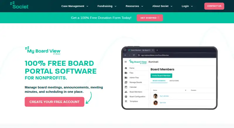 The My Board View homepage