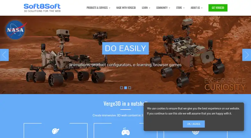The Verge3D homepage