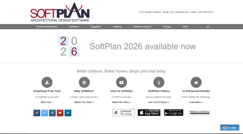 The SoftPlan homepage
