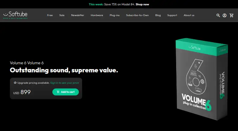 The Softube Volume 6 homepage