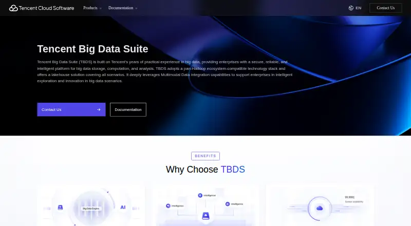 The Tencent Big Data Suite homepage
