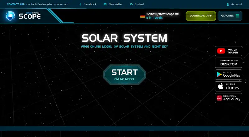 The Solar System Scope homepage
