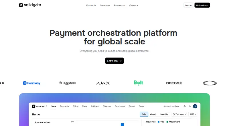 The Solidgate homepage