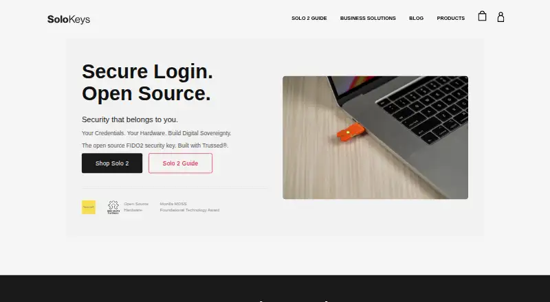 The Solo 2 homepage