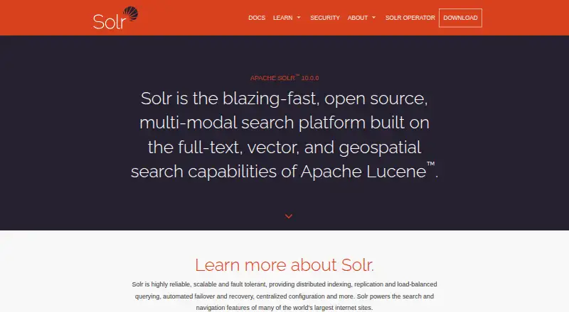 The Apache Solr homepage