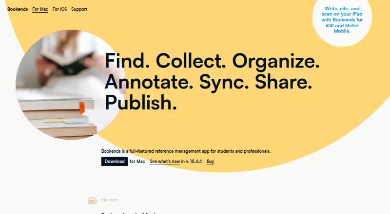 The Bookends homepage