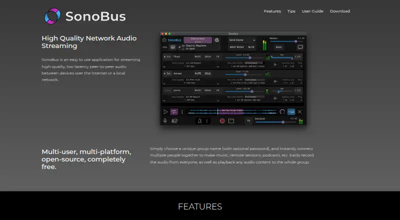 The SonoBus homepage