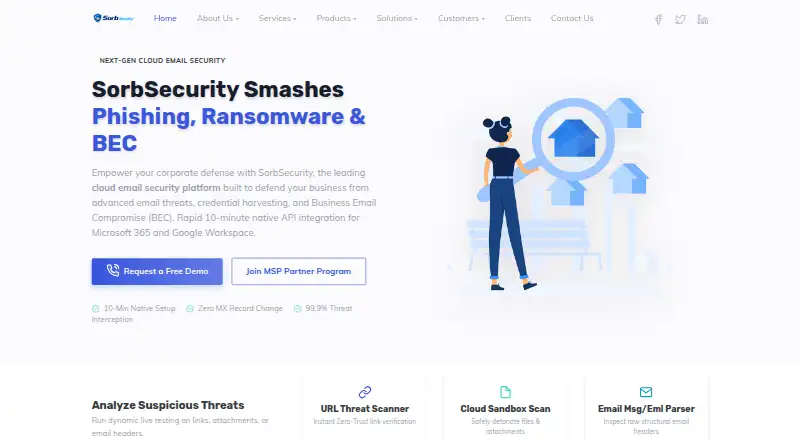 The SorbSecurity Cloud Sandbox homepage
