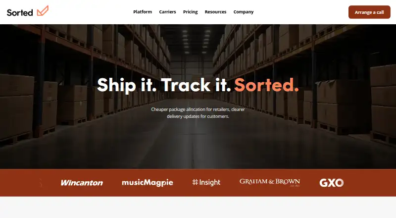 The Sorted homepage