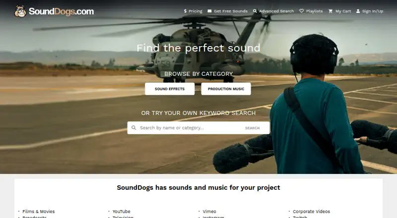 The SoundDogs homepage