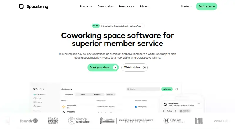 The Spacebring homepage