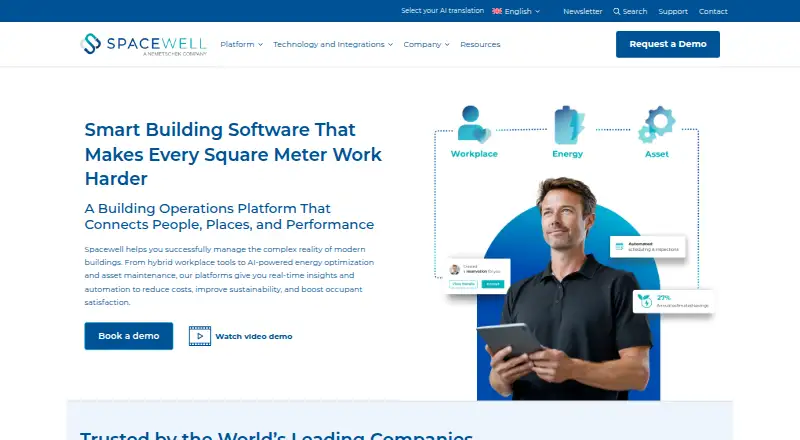 The Spacewell homepage