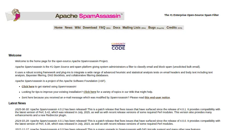 The Apache SpamAssassin homepage