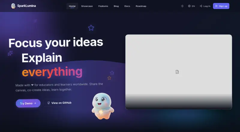 The SparkLumina homepage