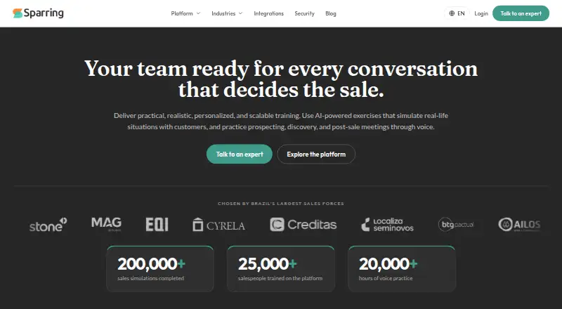 The Sparring homepage