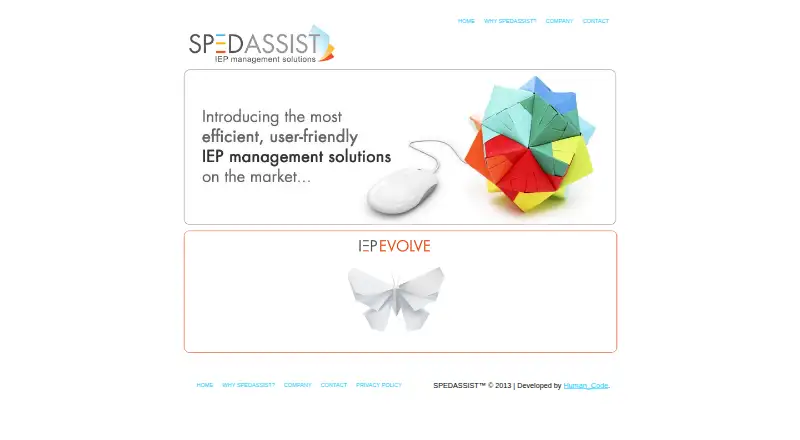 The IEP Evolve homepage