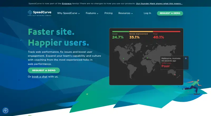 The SpeedCurve homepage