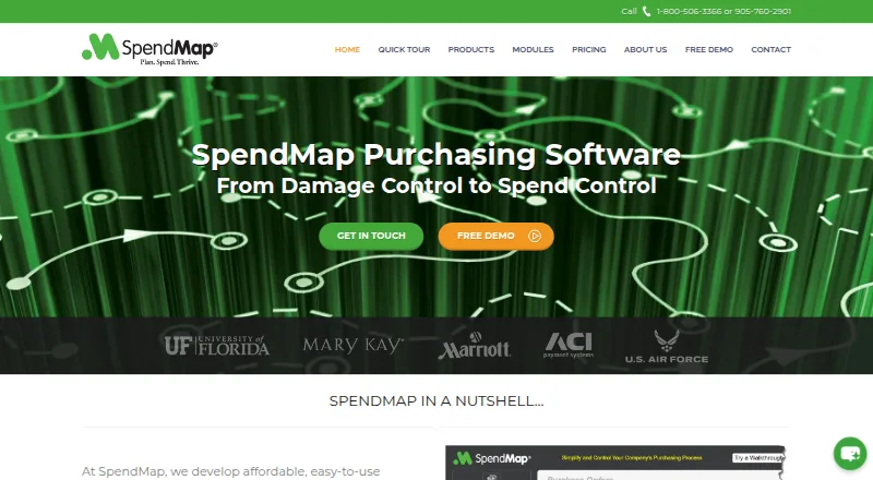 The SpendMap homepage