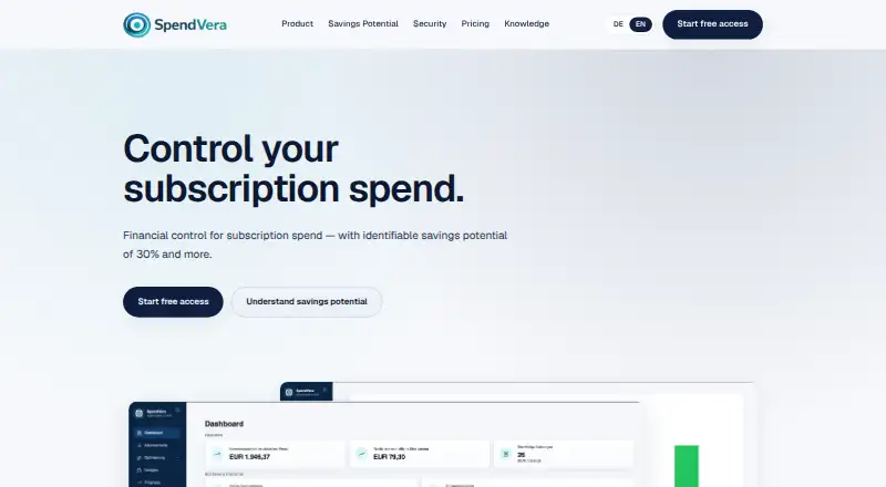 The SpendVera homepage