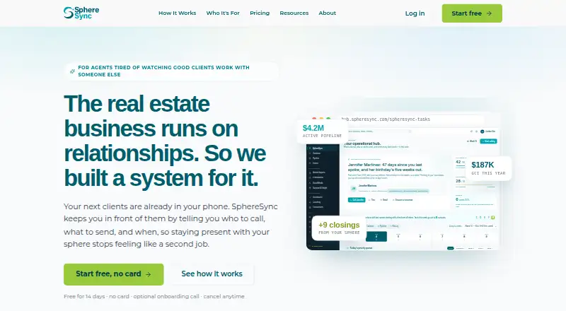The SphereSync homepage