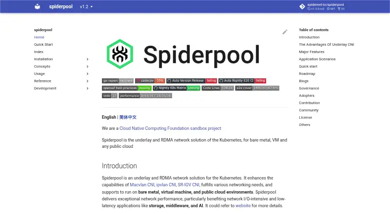 The Spiderpool homepage