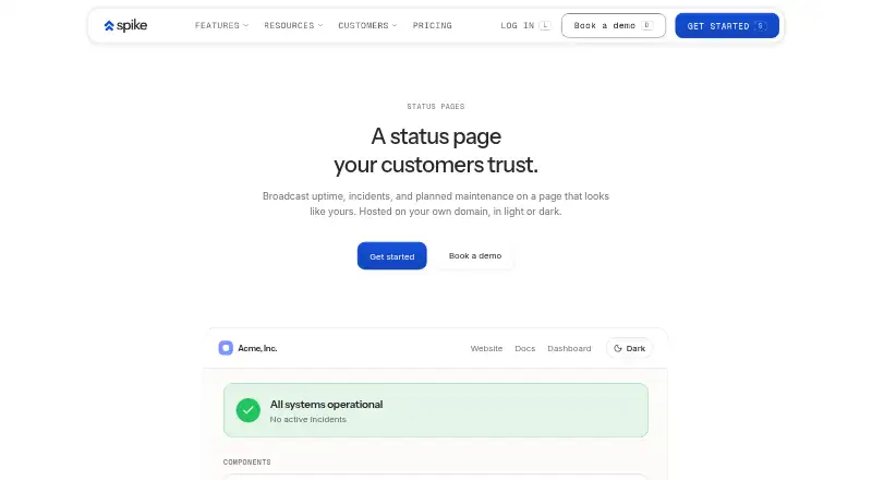 The Spike.sh homepage