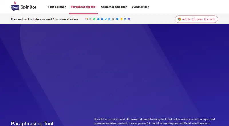 The SpinBot homepage