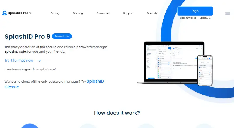 The SplashID homepage