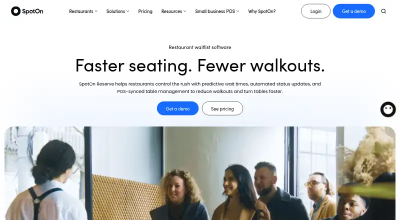 The SpotOn Reserve homepage