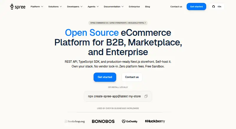 The Spree Commerce homepage