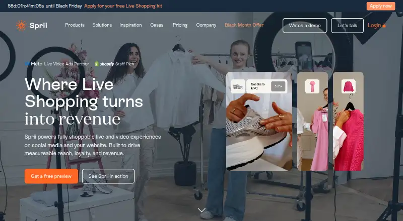 The Sprii homepage