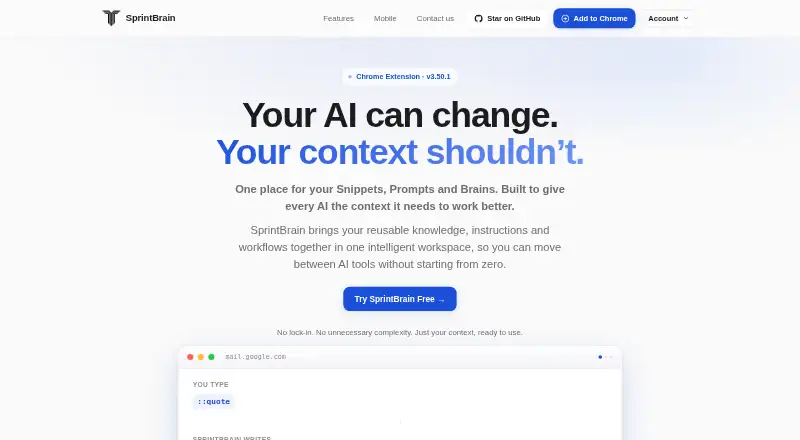 The SprintBrain homepage