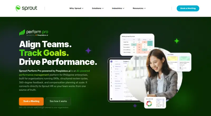 The Sprout Perform Pro homepage