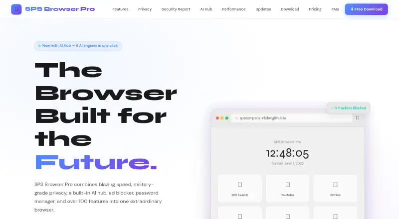 The SPS Browser Pro homepage
