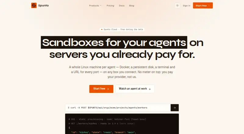 The Spunto homepage