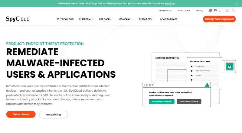 The SpyCloud Compass homepage