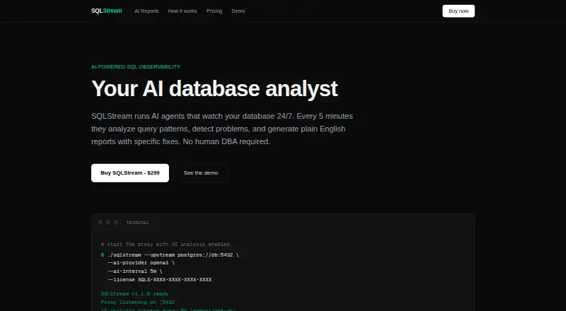 The SQLStream homepage