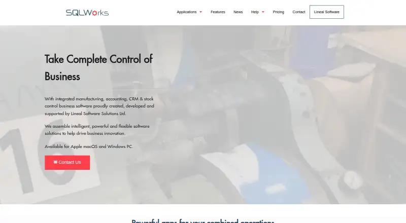 The SQLWorks homepage