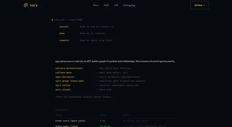 The sqry homepage