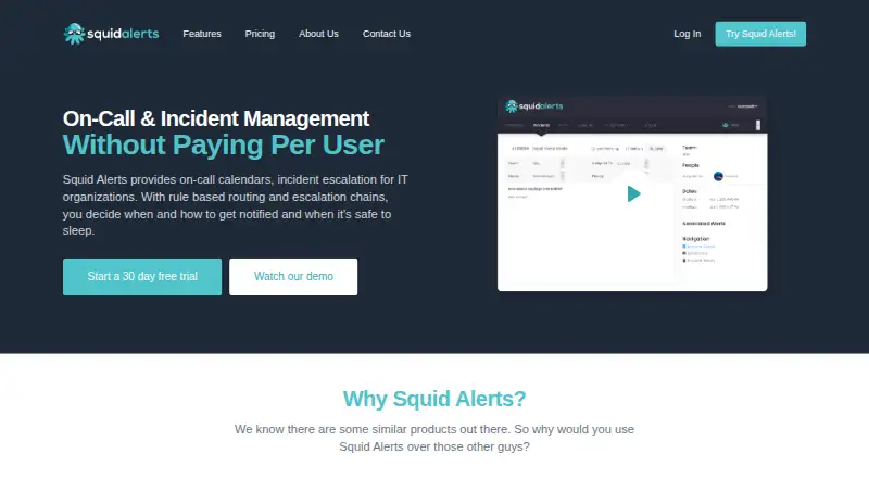 The Squid Alerts homepage