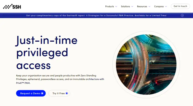 The PrivX PAM homepage