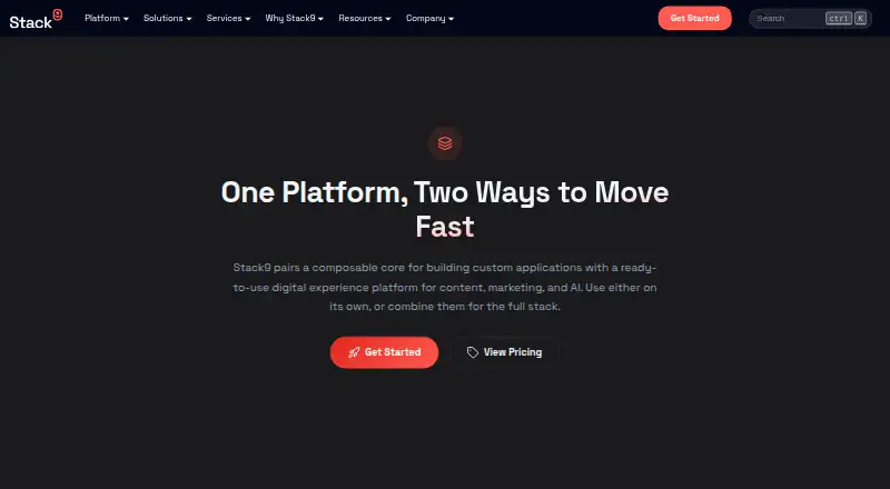 The Stack9 homepage