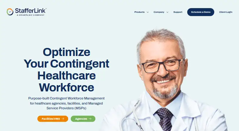 The StafferLink VMS homepage