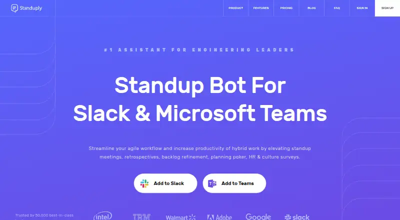 The Standuply homepage