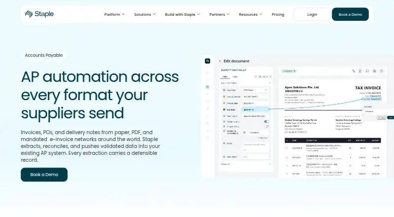 The Staple AI Accounts Payable homepage