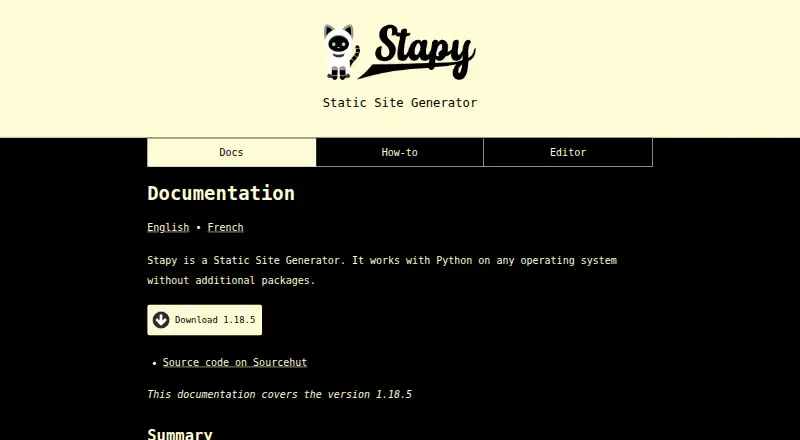 The Stapy homepage