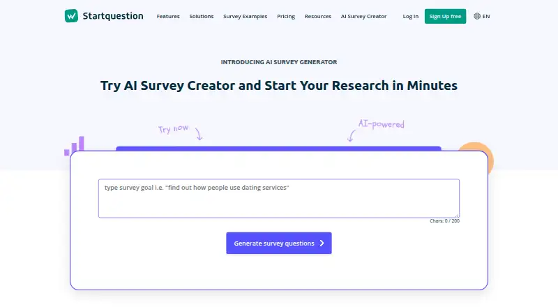 The Startquestion homepage