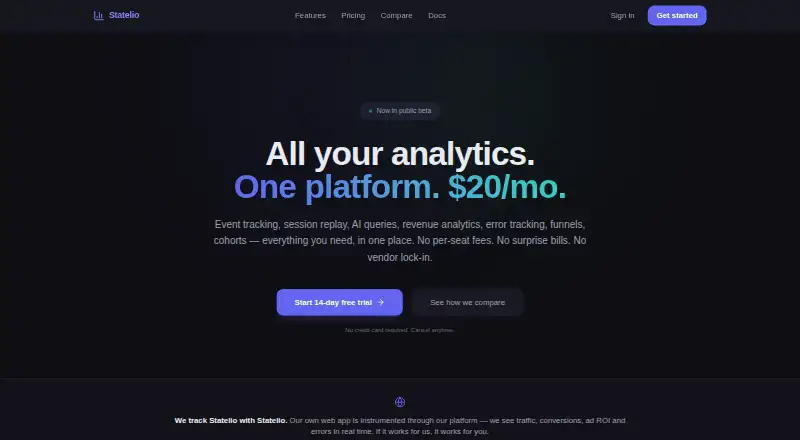 The Statelio homepage