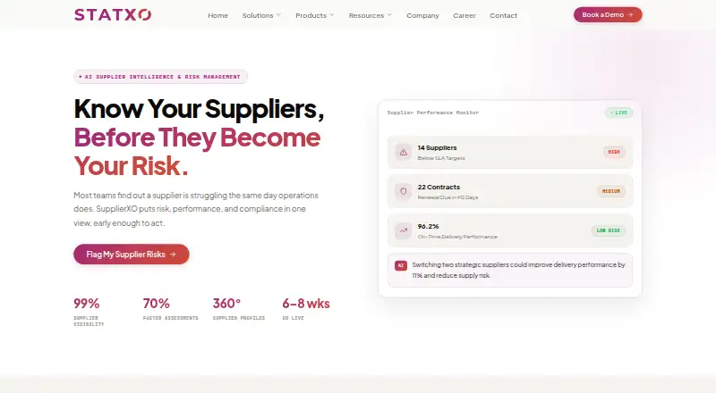 The SupplierXO homepage